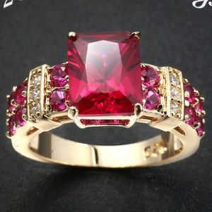 AAAAA Color Zircon Rose Gold Plated Ring